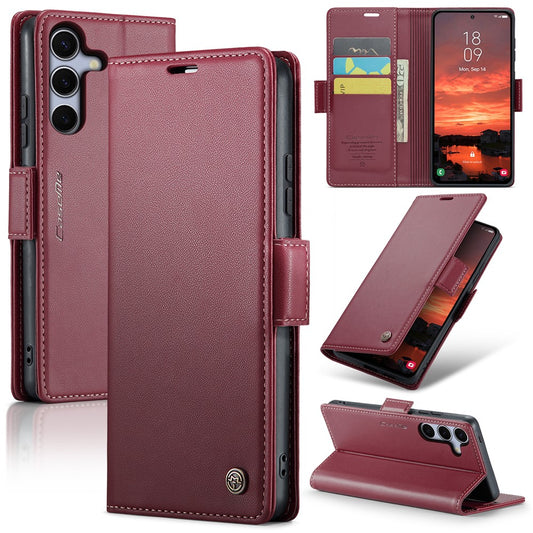 Galaxy S25 Plus Glänzende Wallet-Hülle – RFID-Schutz & Ständer