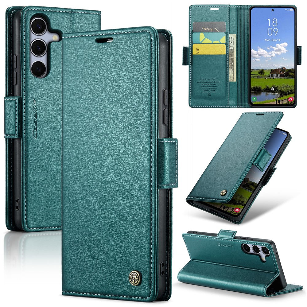 Galaxy S25 Plus Glänzende Wallet-Hülle – RFID-Schutz & Ständer