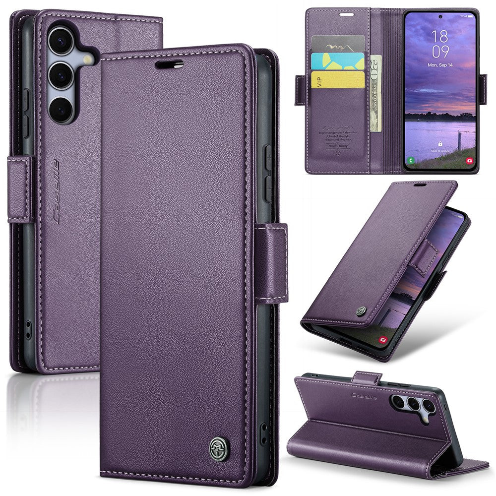 Galaxy S25 Plus Glänzende Wallet-Hülle – RFID-Schutz & Ständer