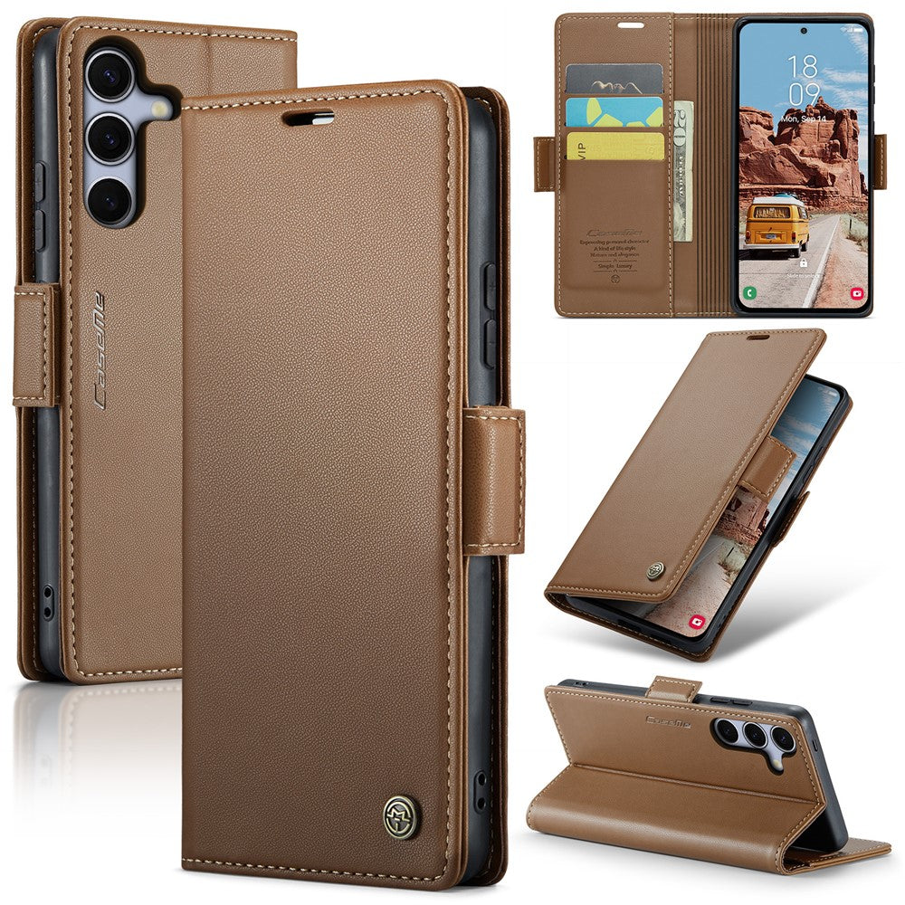 Galaxy S25 Plus Glänzende Wallet-Hülle – RFID-Schutz & Ständer
