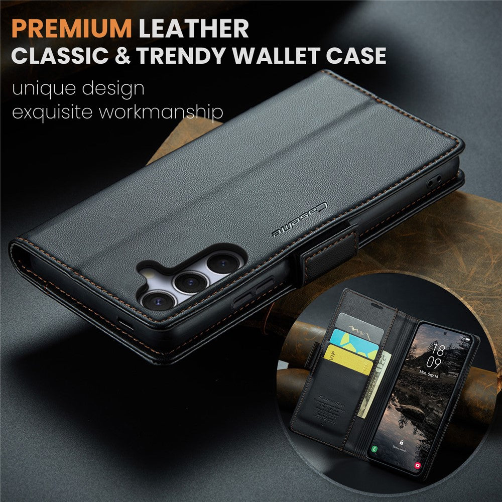 Galaxy S25 Plus Glänzende Wallet-Hülle – RFID-Schutz & Ständer