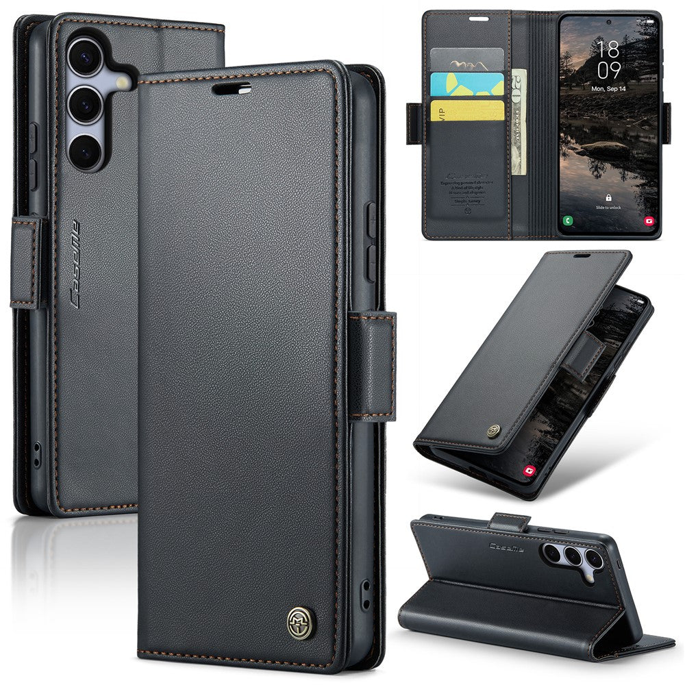 Galaxy S25 Plus Glänzende Wallet-Hülle – RFID-Schutz & Ständer