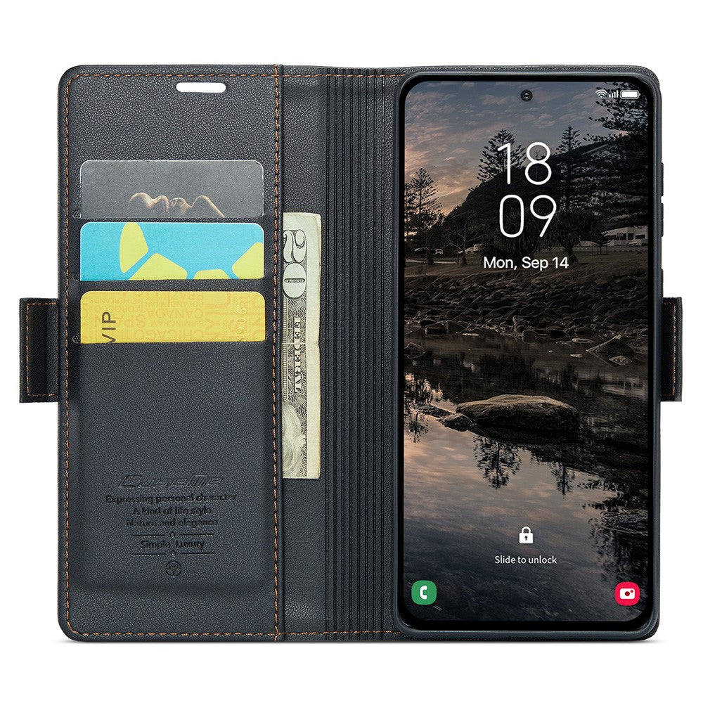 Galaxy S25 Plus Glänzende Wallet-Hülle – RFID-Schutz & Ständer