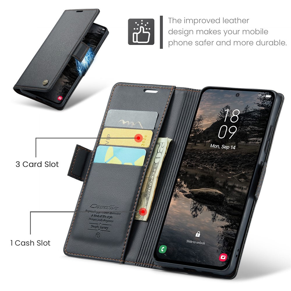 Galaxy S25 Plus Glänzende Wallet-Hülle – RFID-Schutz & Ständer