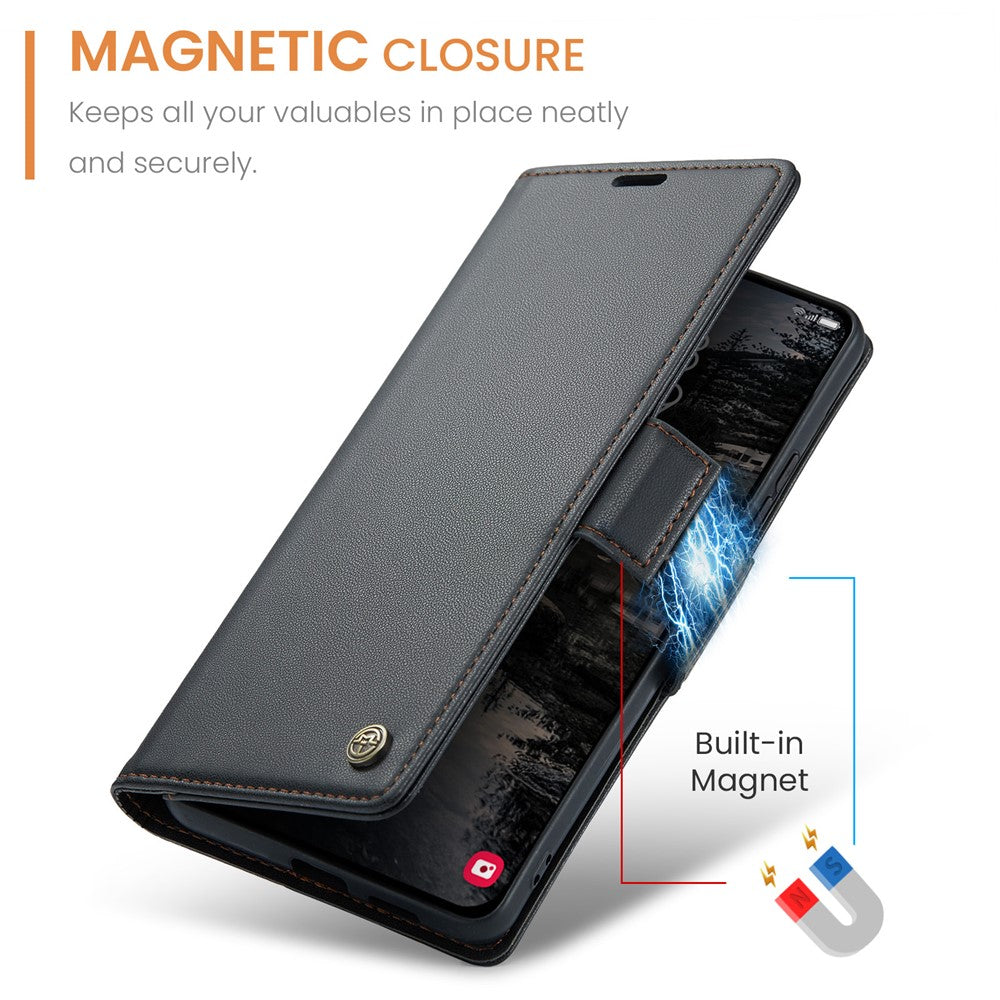 Galaxy S25 Plus Glänzende Wallet-Hülle – RFID-Schutz & Ständer