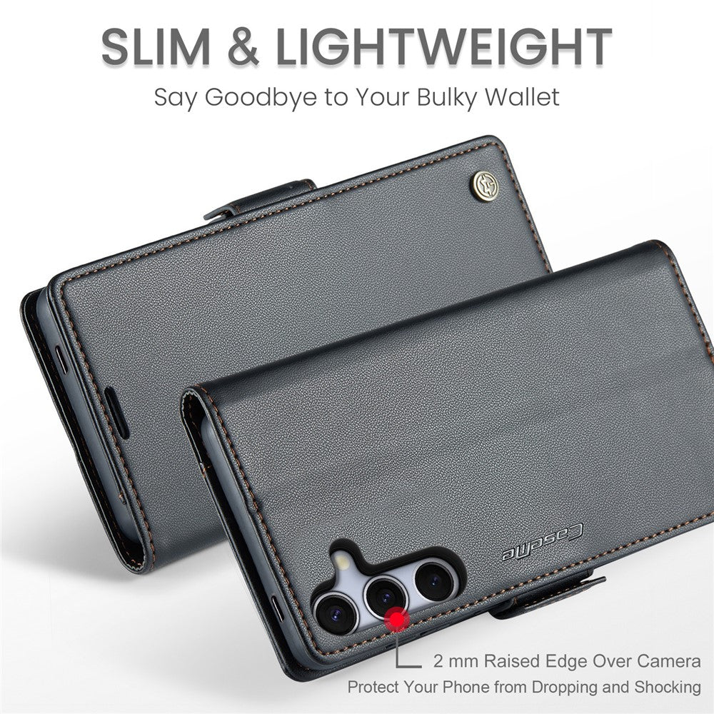 Galaxy S25 Plus Glänzende Wallet-Hülle – RFID-Schutz & Ständer