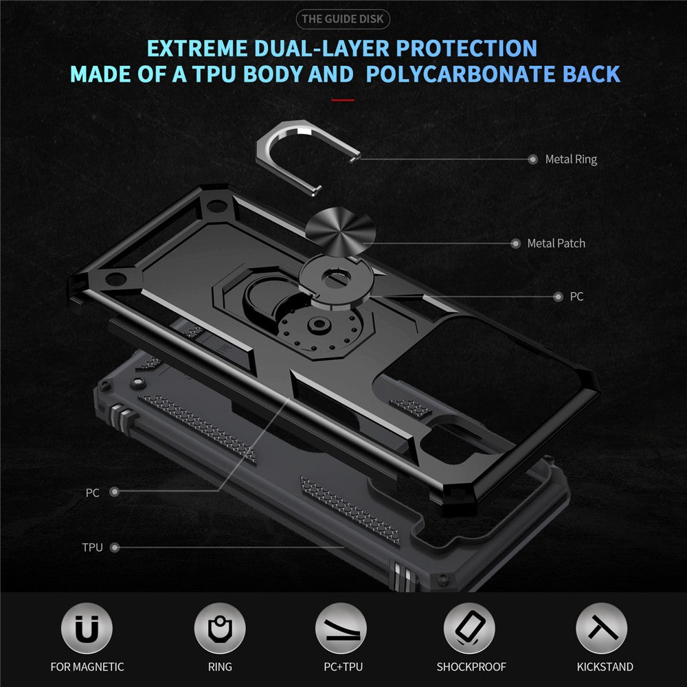For Xiaomi 15 Pro Case PC + TPU Phone Cover with Rotary Ring Kickstand