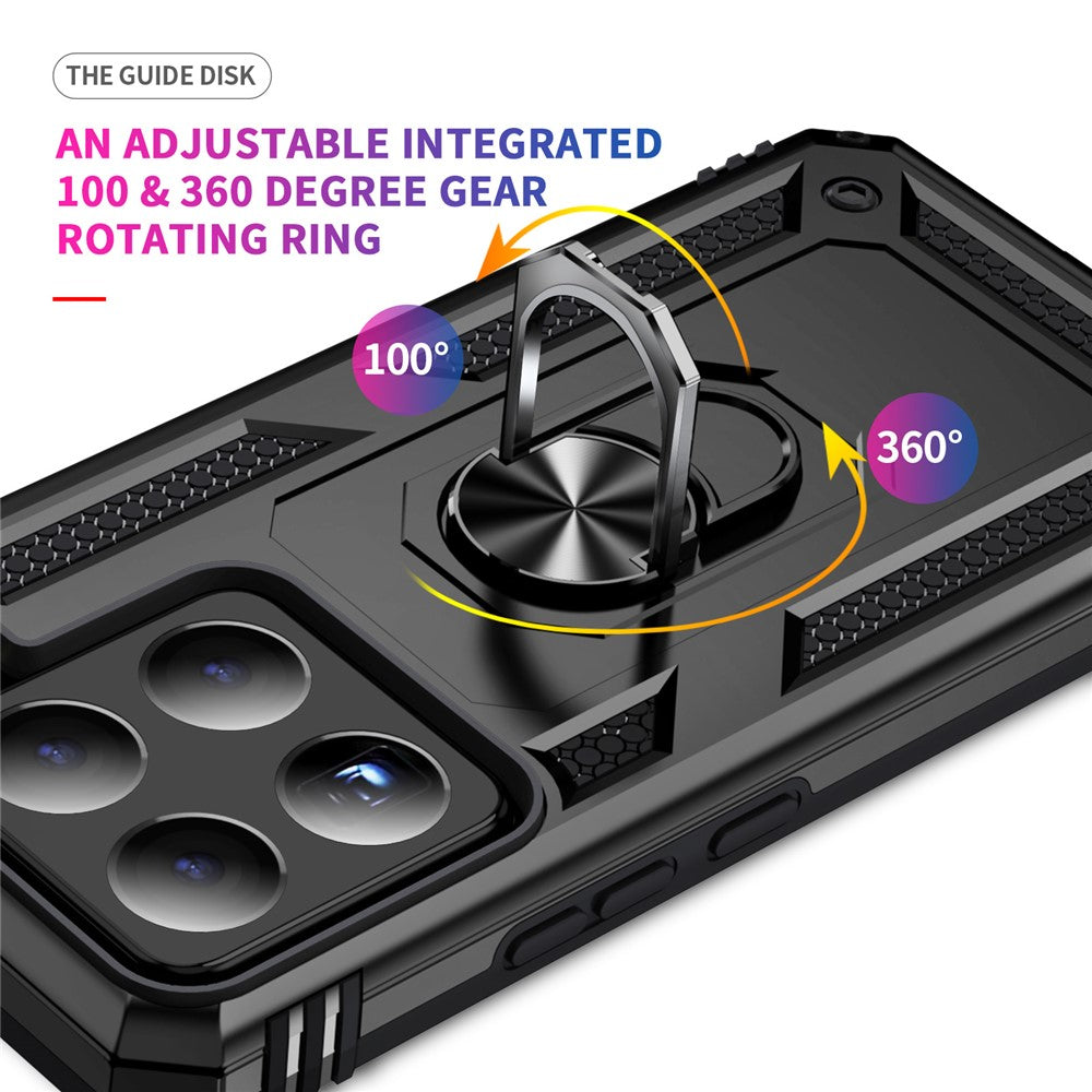 For Xiaomi 15 Pro Case PC + TPU Phone Cover with Rotary Ring Kickstand