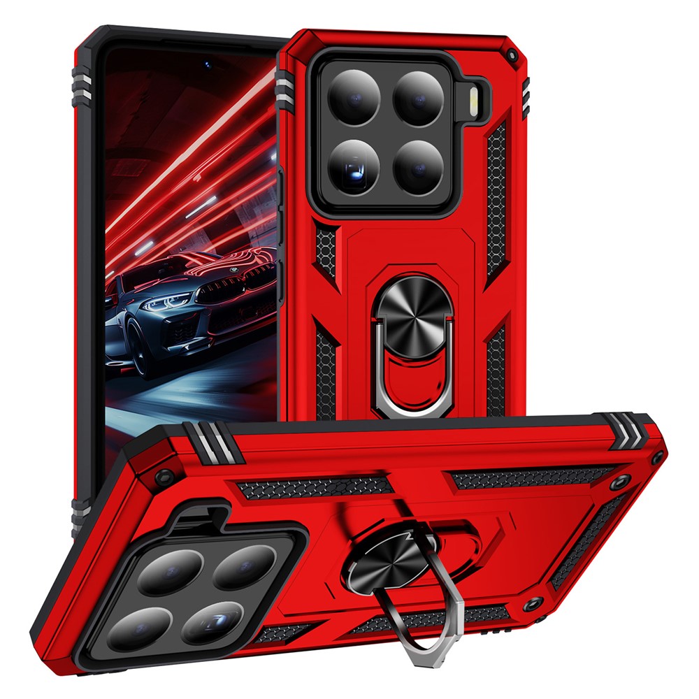 For Xiaomi 15 Pro Case PC + TPU Phone Cover with Rotary Ring Kickstand