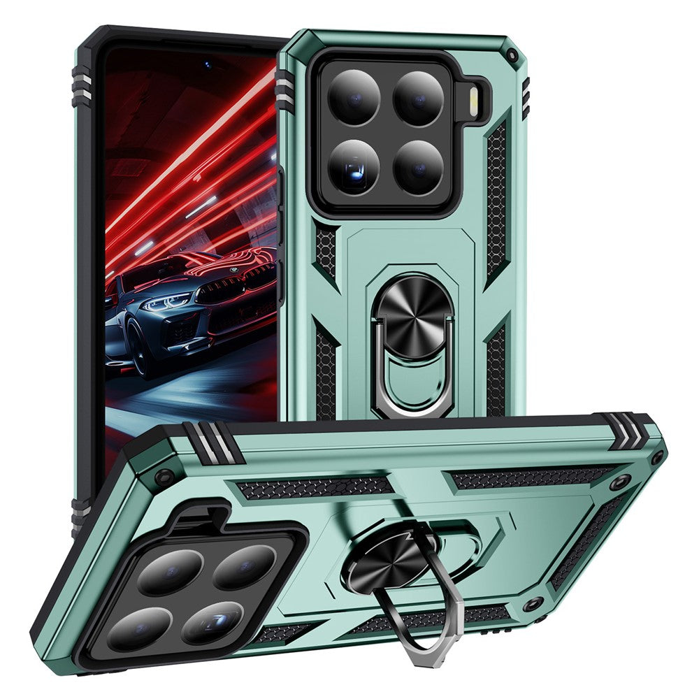 For Xiaomi 15 Pro Case PC + TPU Phone Cover with Rotary Ring Kickstand
