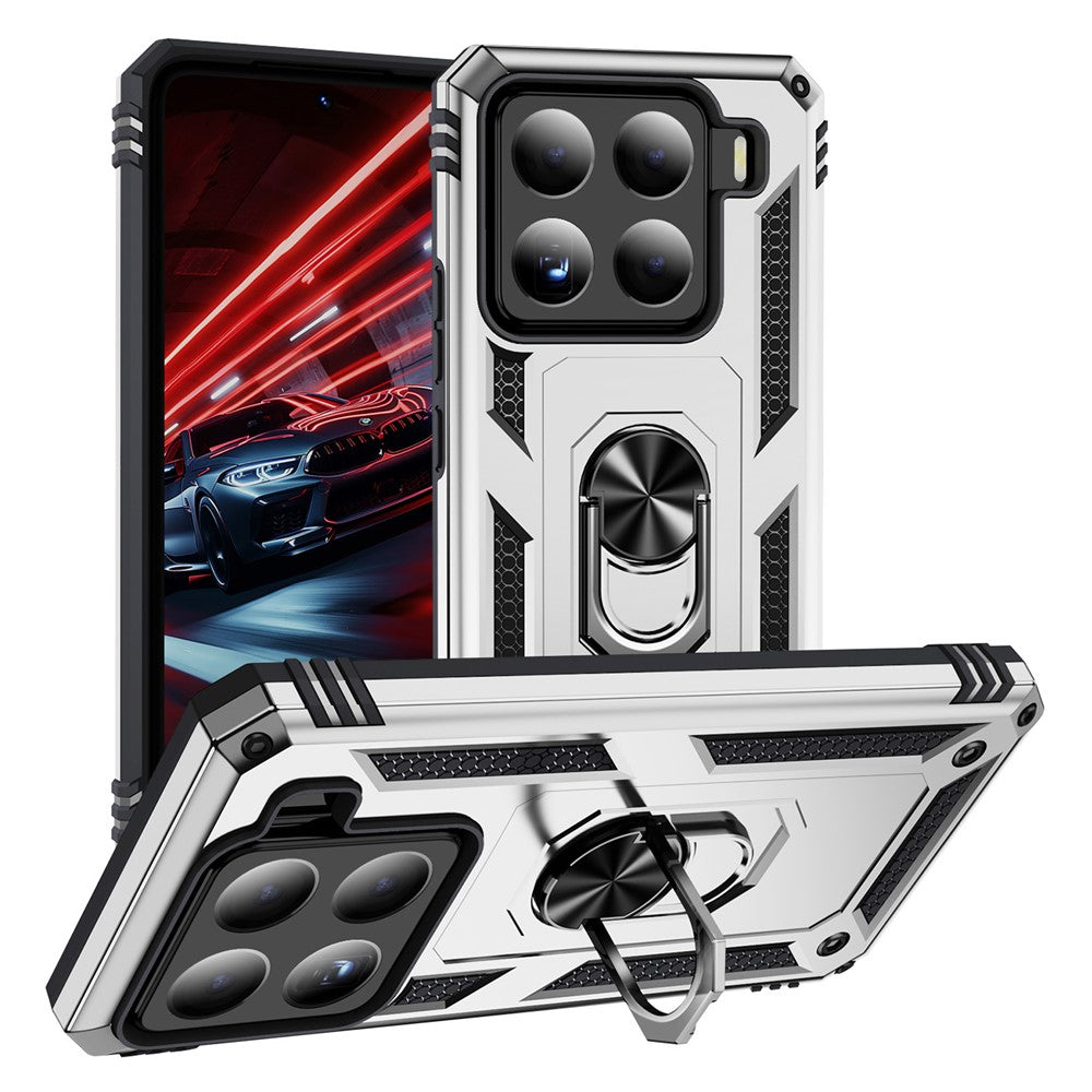 For Xiaomi 15 Pro Case PC + TPU Phone Cover with Rotary Ring Kickstand
