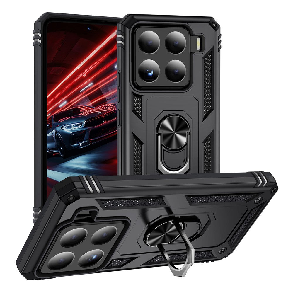 For Xiaomi 15 Case PC + TPU Phone Cover with Rotary Ring Kickstand