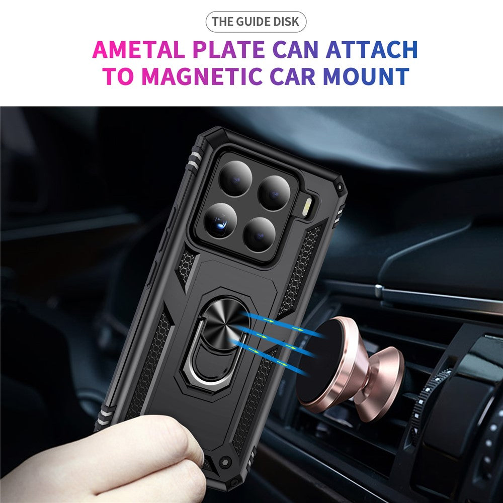 For Xiaomi 15 Case PC + TPU Phone Cover with Rotary Ring Kickstand