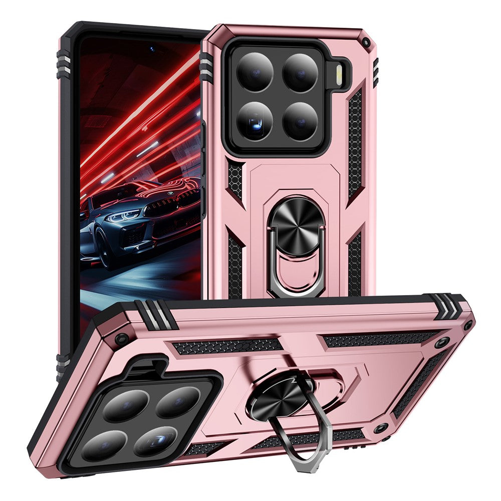 For Xiaomi 15 Case PC + TPU Phone Cover with Rotary Ring Kickstand
