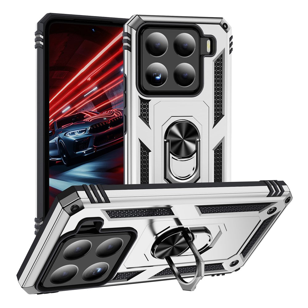 For Xiaomi 15 Case PC + TPU Phone Cover with Rotary Ring Kickstand