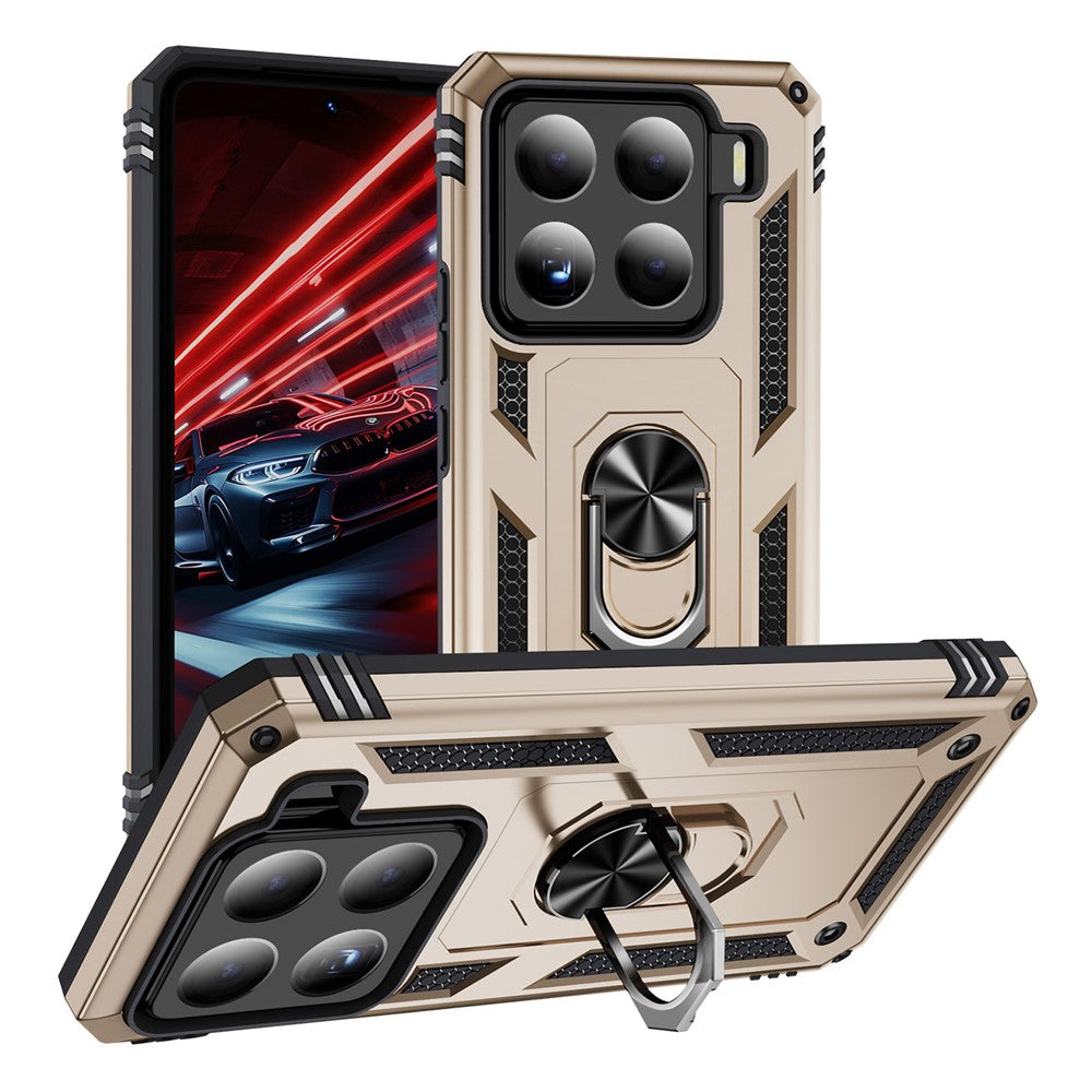 For Xiaomi 15 Case PC + TPU Phone Cover with Rotary Ring Kickstand