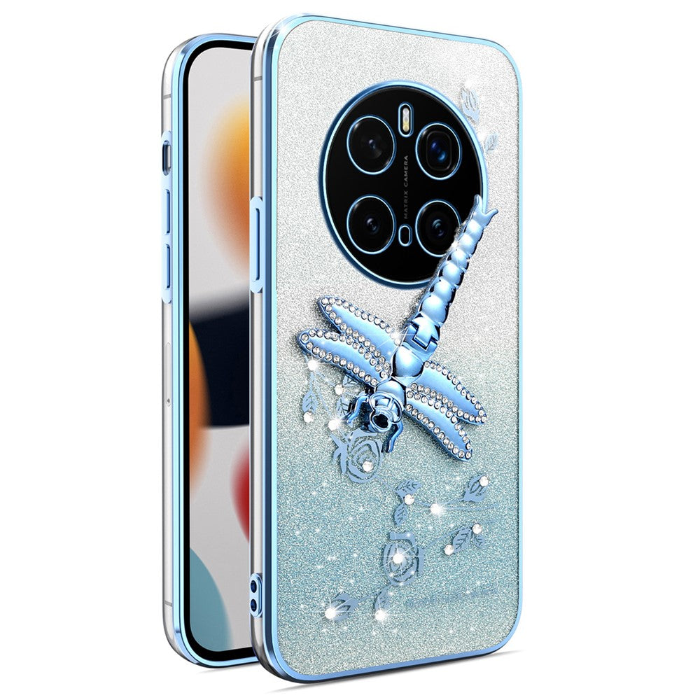 KADEM For Honor Magic7 Pro 5G Case Dragonfly Kickstand TPU Flowers Glitter Phone Cover