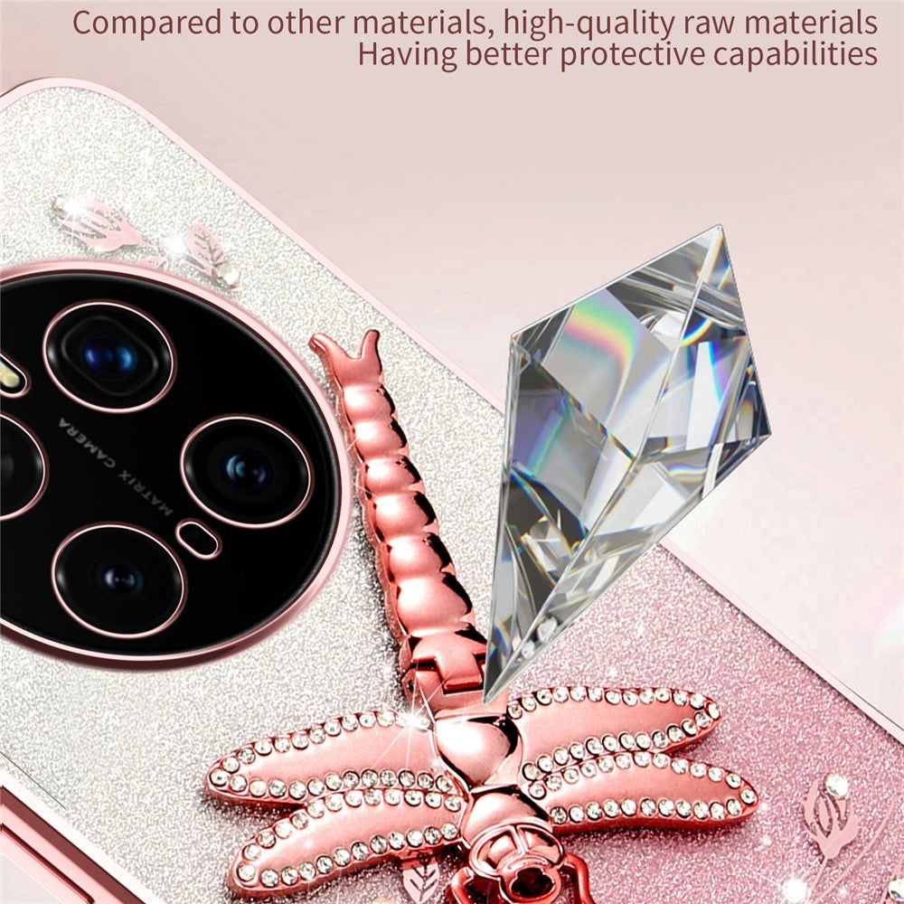 KADEM For Honor Magic7 Pro 5G Case Dragonfly Kickstand TPU Flowers Glitter Phone Cover