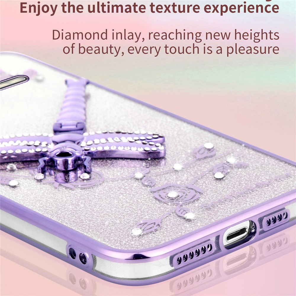 KADEM For Xiaomi Poco F7 Ultra 5G / Redmi K80 Pro 5G Case Dragonfly Kickstand TPU Flowers Glitter Phone Cover