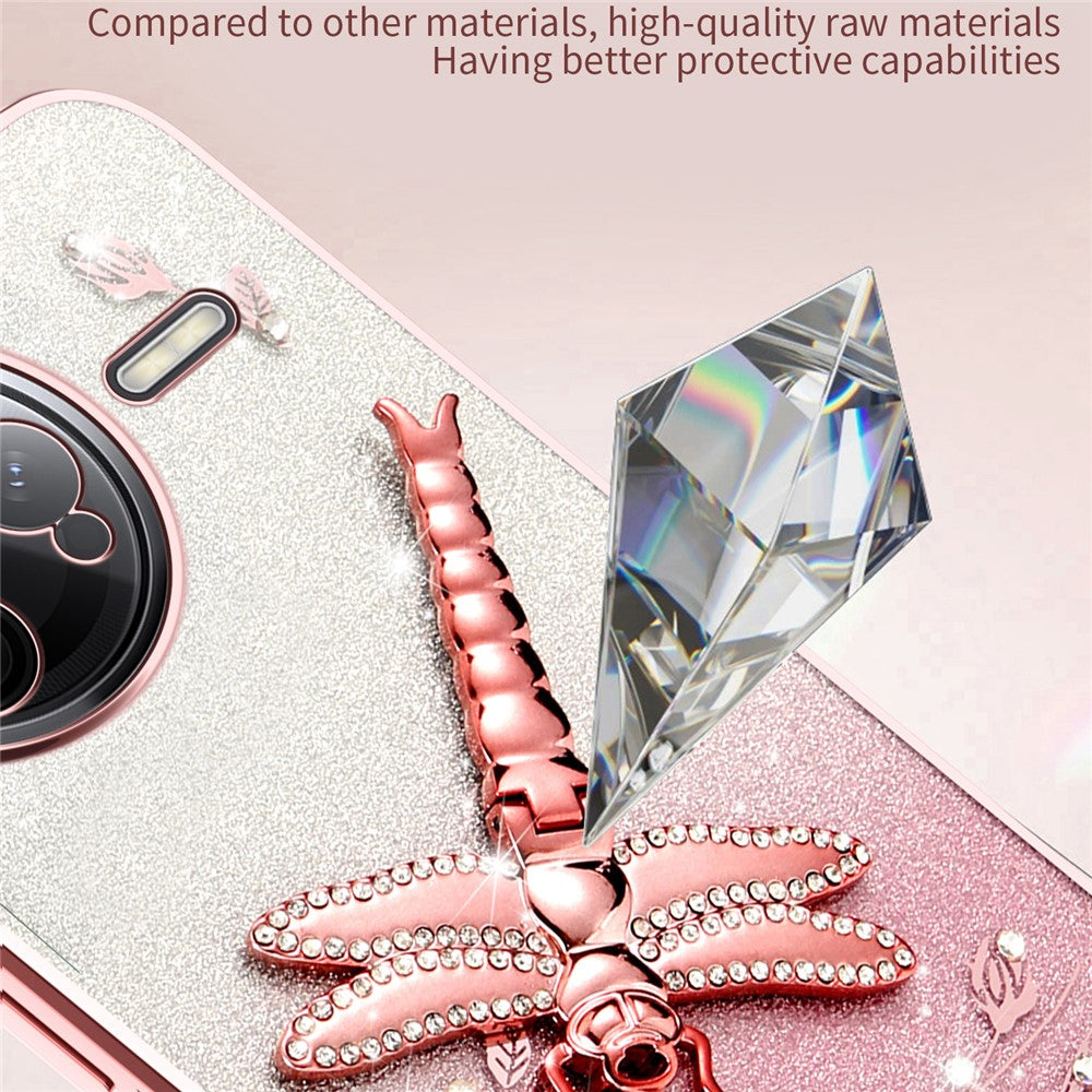 KADEM For Xiaomi Poco F7 Ultra 5G / Redmi K80 Pro 5G Case Dragonfly Kickstand TPU Flowers Glitter Phone Cover
