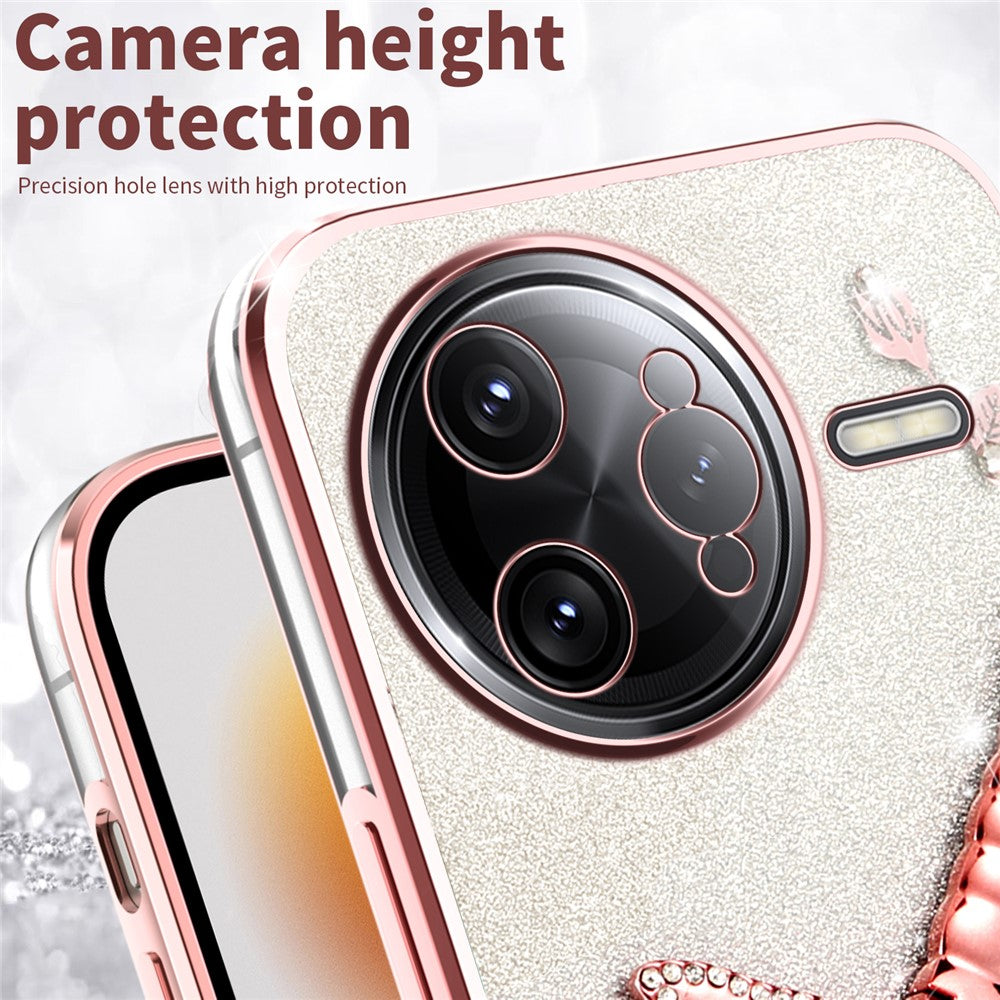 KADEM For Xiaomi Poco F7 Ultra 5G / Redmi K80 Pro 5G Case Dragonfly Kickstand TPU Flowers Glitter Phone Cover