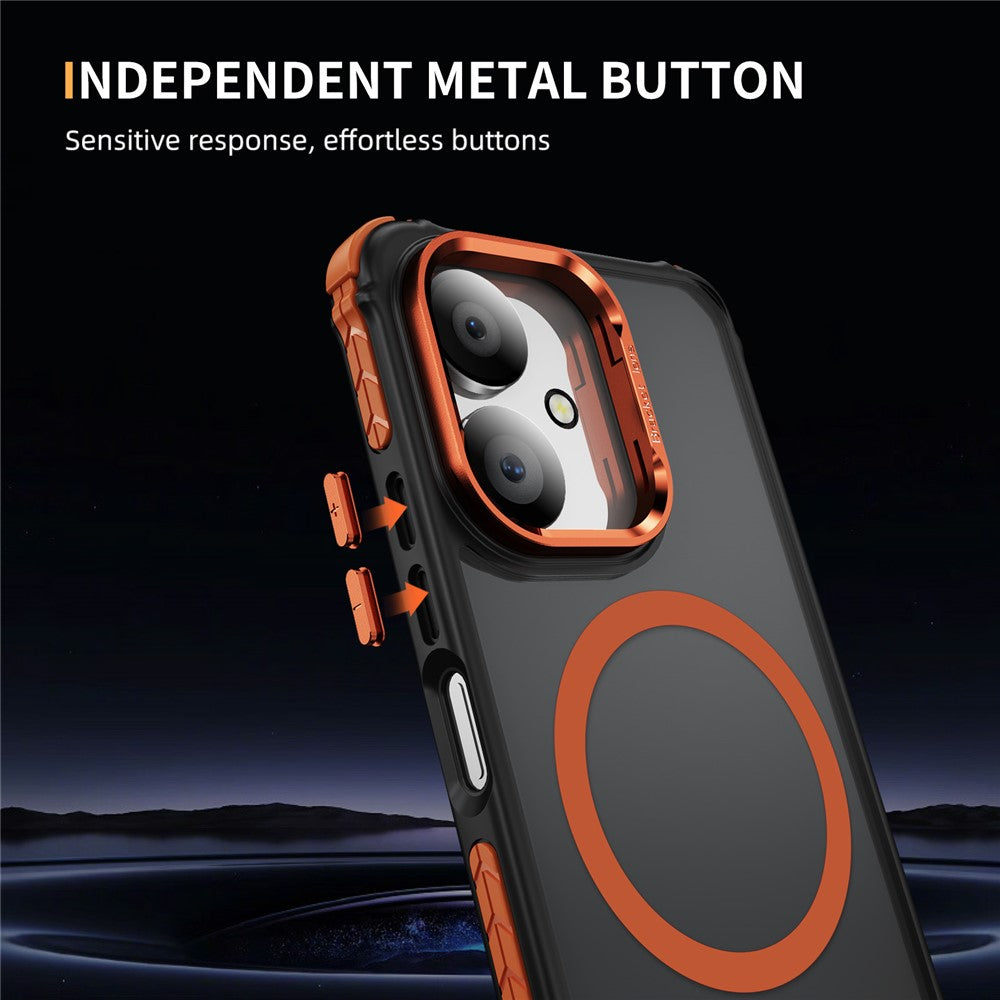 Matte Phone Cover for Xiaomi Redmi 13C 5G / 13C 4G / 13R 5G / Poco M6 5G Magnetic Case with Lens Kickstand