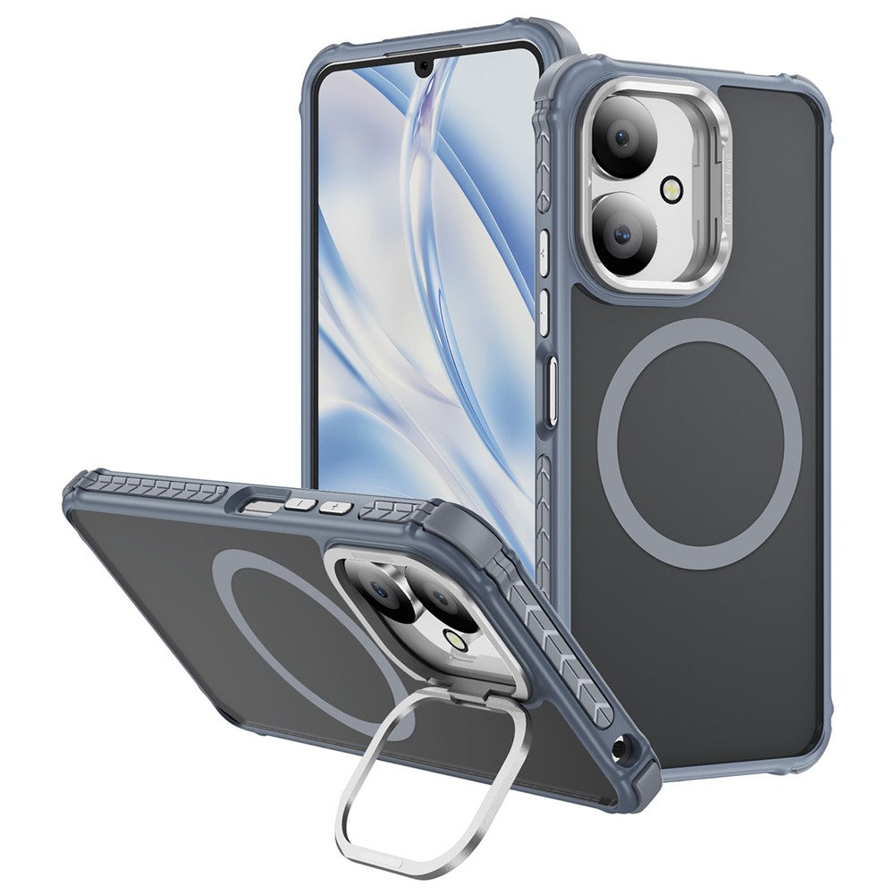 Matte Phone Cover for Xiaomi Redmi 13C 5G / 13C 4G / 13R 5G / Poco M6 5G Magnetic Case with Lens Kickstand