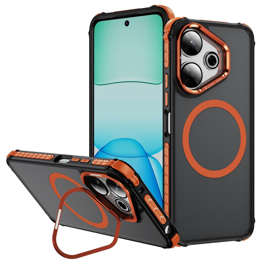 For Xiaomi Redmi 13 5G / 13 4G Case with Lens Kickstand Matte Phone Back Cover Magnetic Case