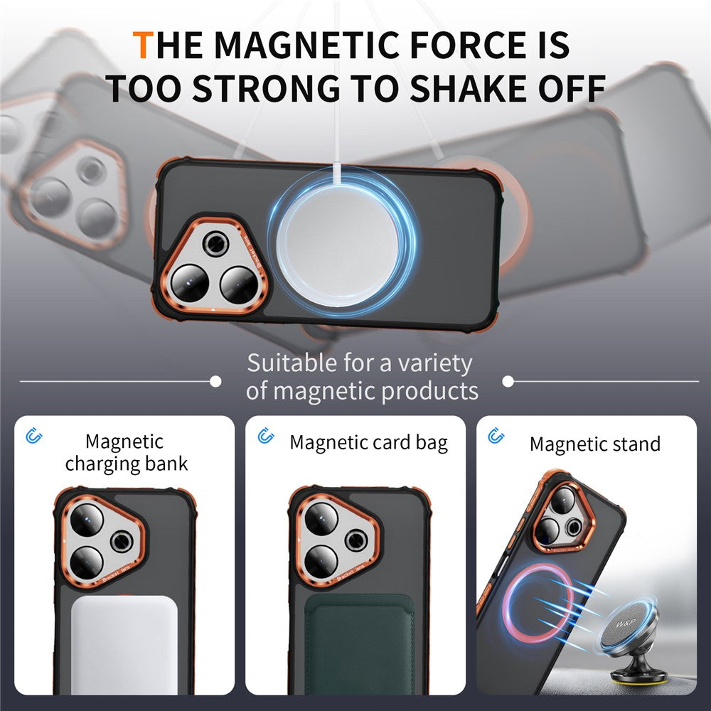 For Xiaomi Redmi 13 5G / 13 4G Case with Lens Kickstand Matte Phone Back Cover Magnetic Case