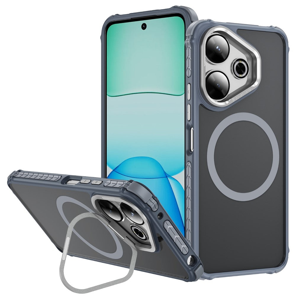 For Xiaomi Redmi 13 5G / 13 4G Case with Lens Kickstand Matte Phone Back Cover Magnetic Case