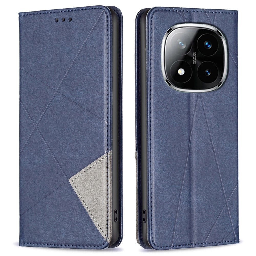 For Xiaomi Redmi Note 14 Pro 4G Case Card Slots Geometry Imprint Leather Phone Cover