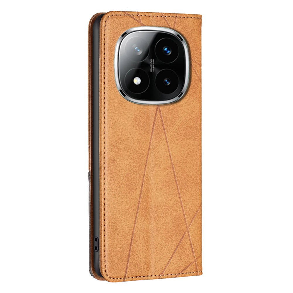 For Xiaomi Redmi Note 14 Pro 4G Case Card Slots Geometry Imprint Leather Phone Cover