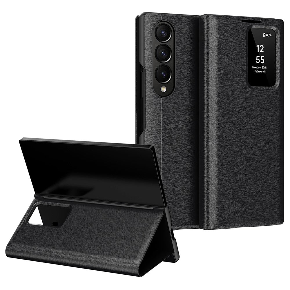 Galaxy Z Fold3 5G Lederhülle – Mit Kartenfach & Smart-View Fenster