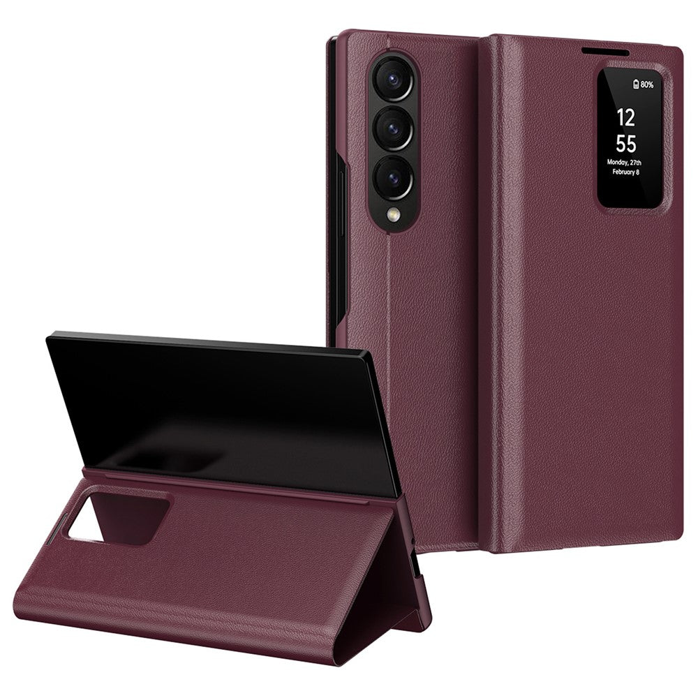 Galaxy Z Fold3 5G Lederhülle – Mit Kartenfach & Smart-View Fenster