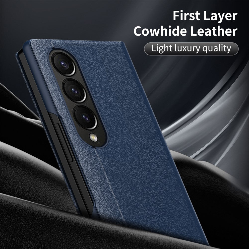 Galaxy Z Fold4 5G Lederhülle – Mit Kartenfach & Smart-View Fenster