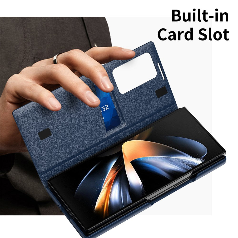 Galaxy Z Fold4 5G Lederhülle – Mit Kartenfach & Smart-View Fenster