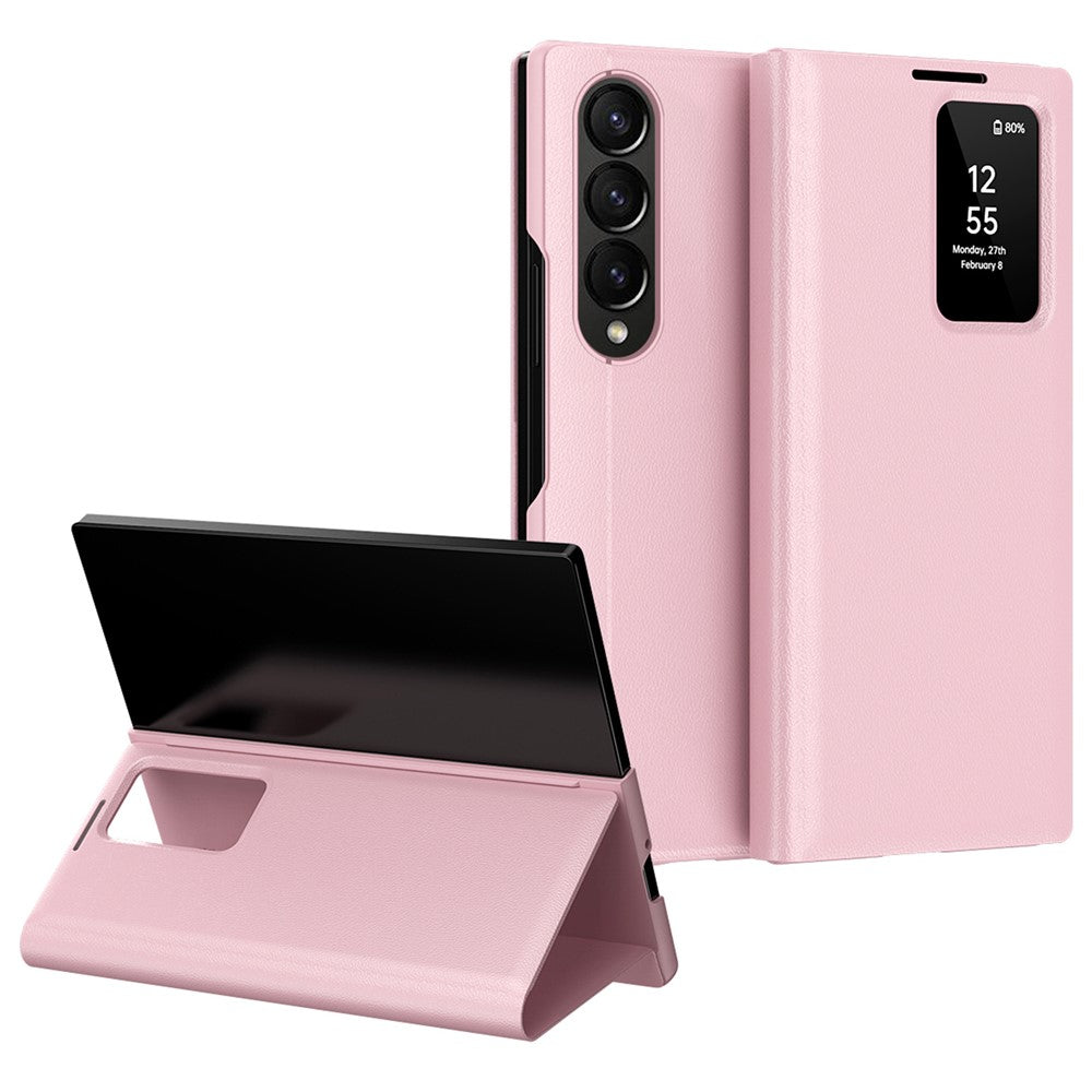 Galaxy Z Fold4 5G Lederhülle – Mit Kartenfach & Smart-View Fenster