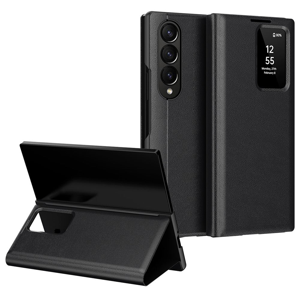 Galaxy Z Fold4 5G Lederhülle – Mit Kartenfach & Smart-View Fenster