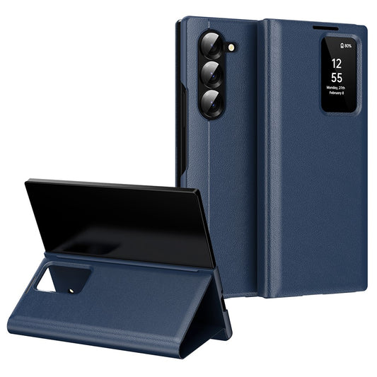 Galaxy Z Fold5 5G Lederhülle – Mit Kartenfach & Smart-View Fenster
