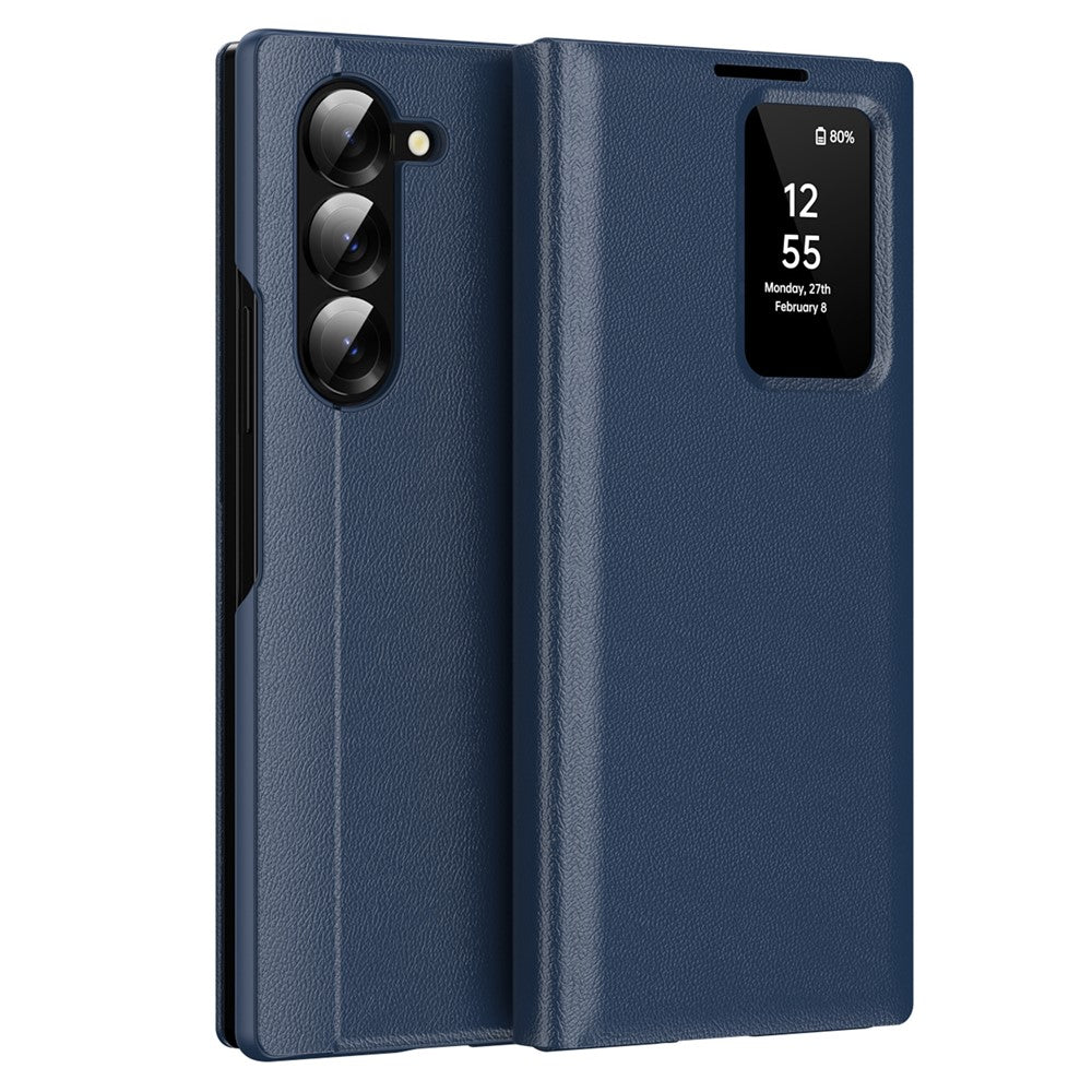 Galaxy Z Fold5 5G Lederhülle – Mit Kartenfach & Smart-View Fenster