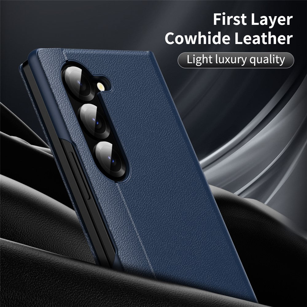 Galaxy Z Fold5 5G Lederhülle – Mit Kartenfach & Smart-View Fenster