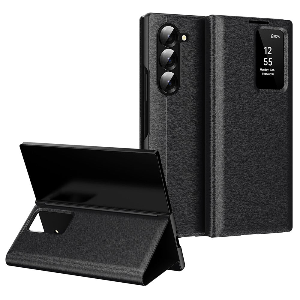 Galaxy Z Fold5 5G Lederhülle – Mit Kartenfach & Smart-View Fenster