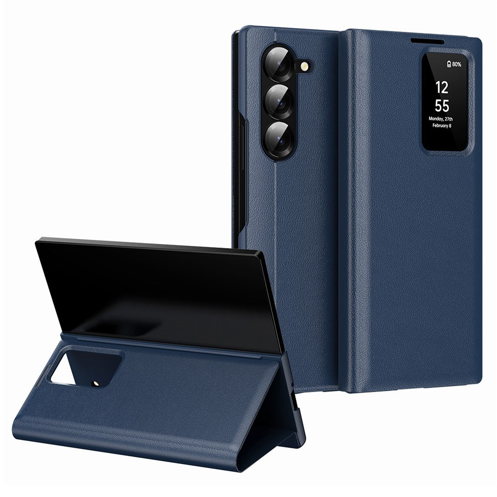 Galaxy Z Fold6 5G Lederhülle – Mit Kartenfach & Smart-View Fenster