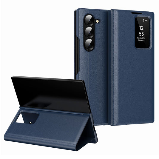 Galaxy Z Fold6 5G Lederhülle – Mit Kartenfach & Smart-View Fenster