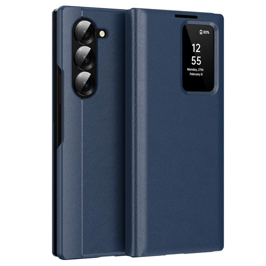 Galaxy Z Fold6 5G Lederhülle – Mit Kartenfach & Smart-View Fenster