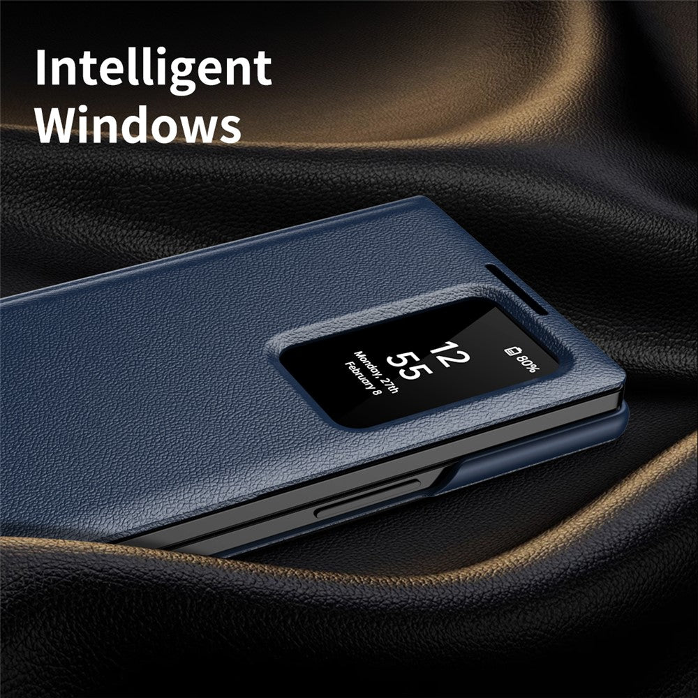 Galaxy Z Fold6 5G Lederhülle – Mit Kartenfach & Smart-View Fenster