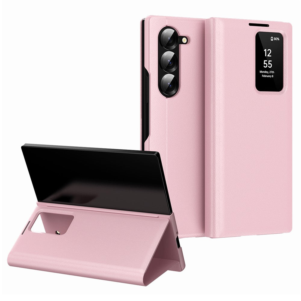 Galaxy Z Fold6 5G Lederhülle – Mit Kartenfach & Smart-View Fenster