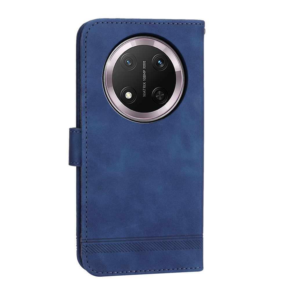 DIERFENG DF-03 For Honor Magic7 Lite 5G / X9c 5G / X60 Pro 5G Leather Case Lines Imprint Wallet Phone Cover