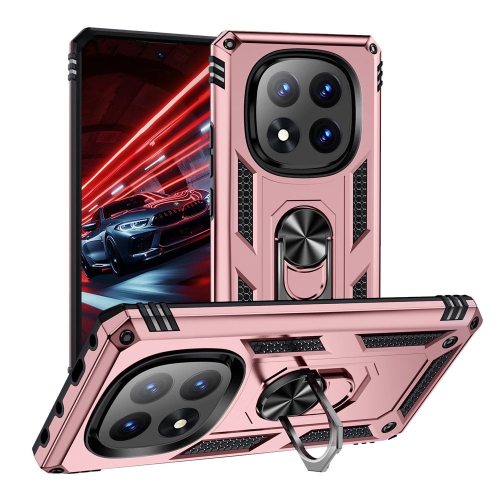 For Xiaomi Redmi Note 14 Pro 5G / Poco X7 5G Case PC + TPU Phone Cover with Rotary Ring Kickstand