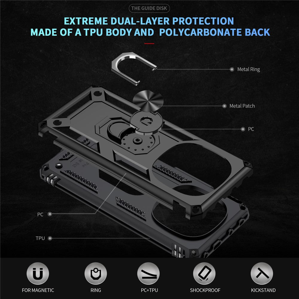 For Xiaomi Redmi Note 14 Pro+ 5G Case PC + TPU Phone Cover with Kickstand